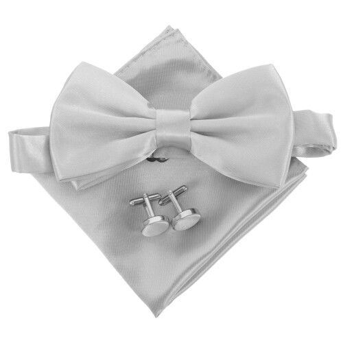 2 Sets Men's Cufflinks Handkerchief Bow Tie Wedding Suit Accessory 1