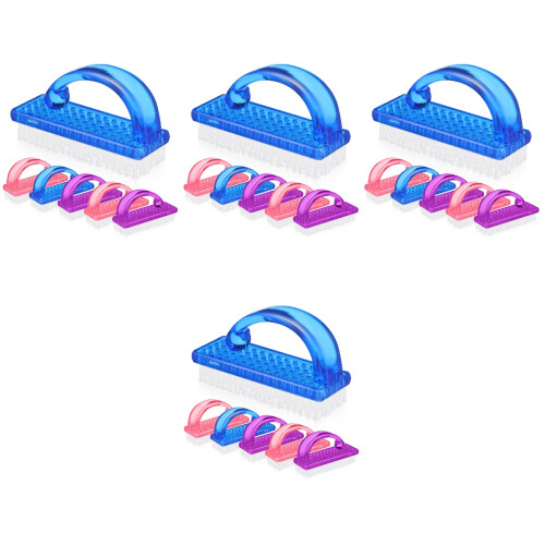 24 Pcs Handle Grip Nail Brushes Fingernail Cleaner Manicure Tools 2
