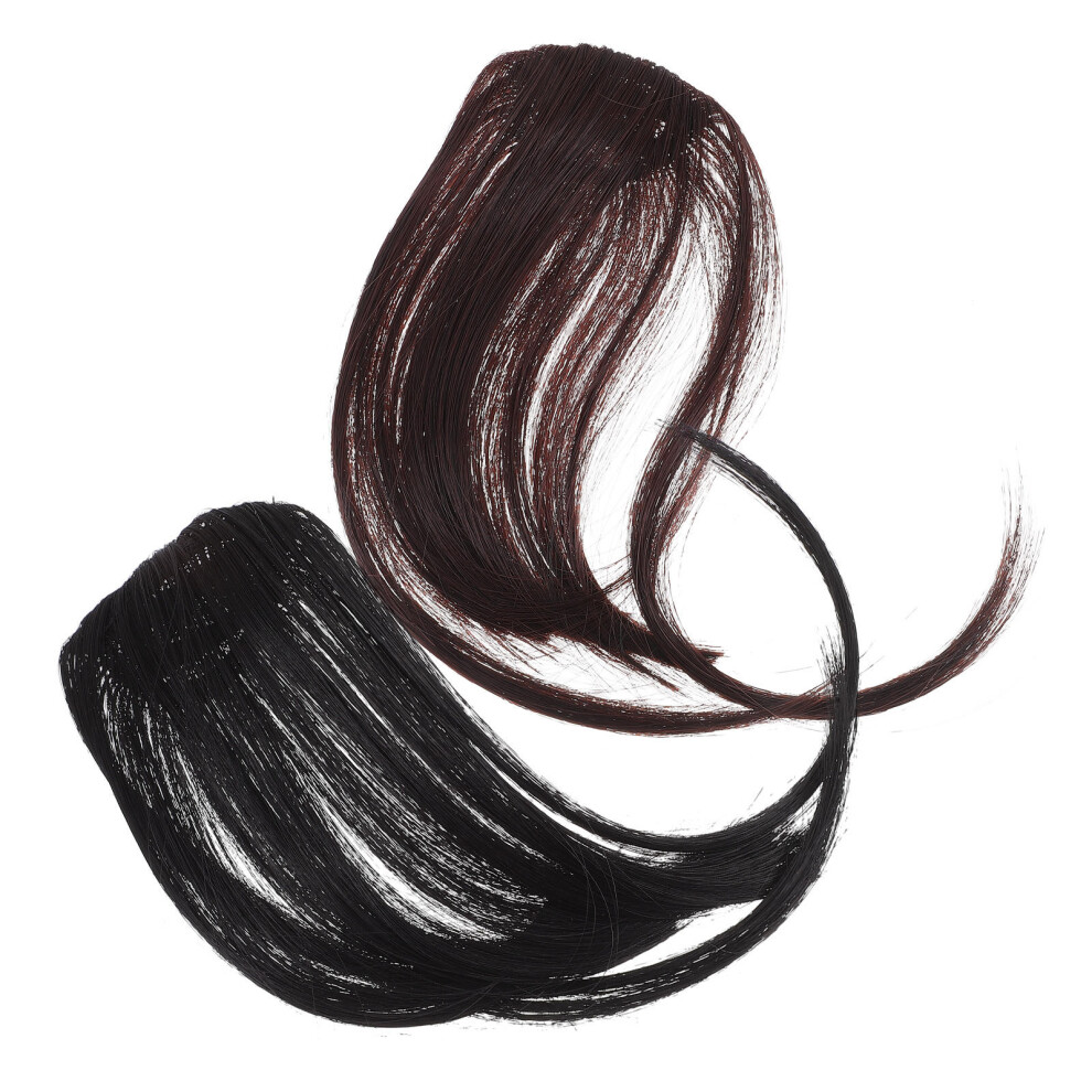 Solustre 4 Pcs Clip On Bangs Hair Extensions For Women Fringe Hairpiece