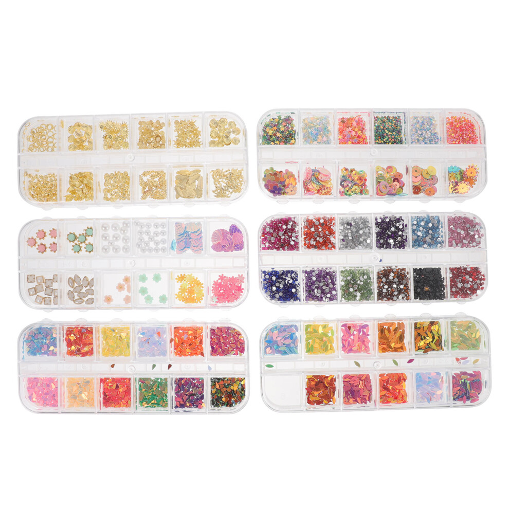 Ohphcall 12 Boxes Creative 3D Nail Art Studs Diy Manicure Jewelry