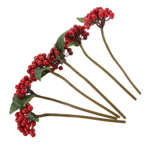 12 Pcs Artificial Red Berry Stems For Holiday Home Decor And Crafts 1