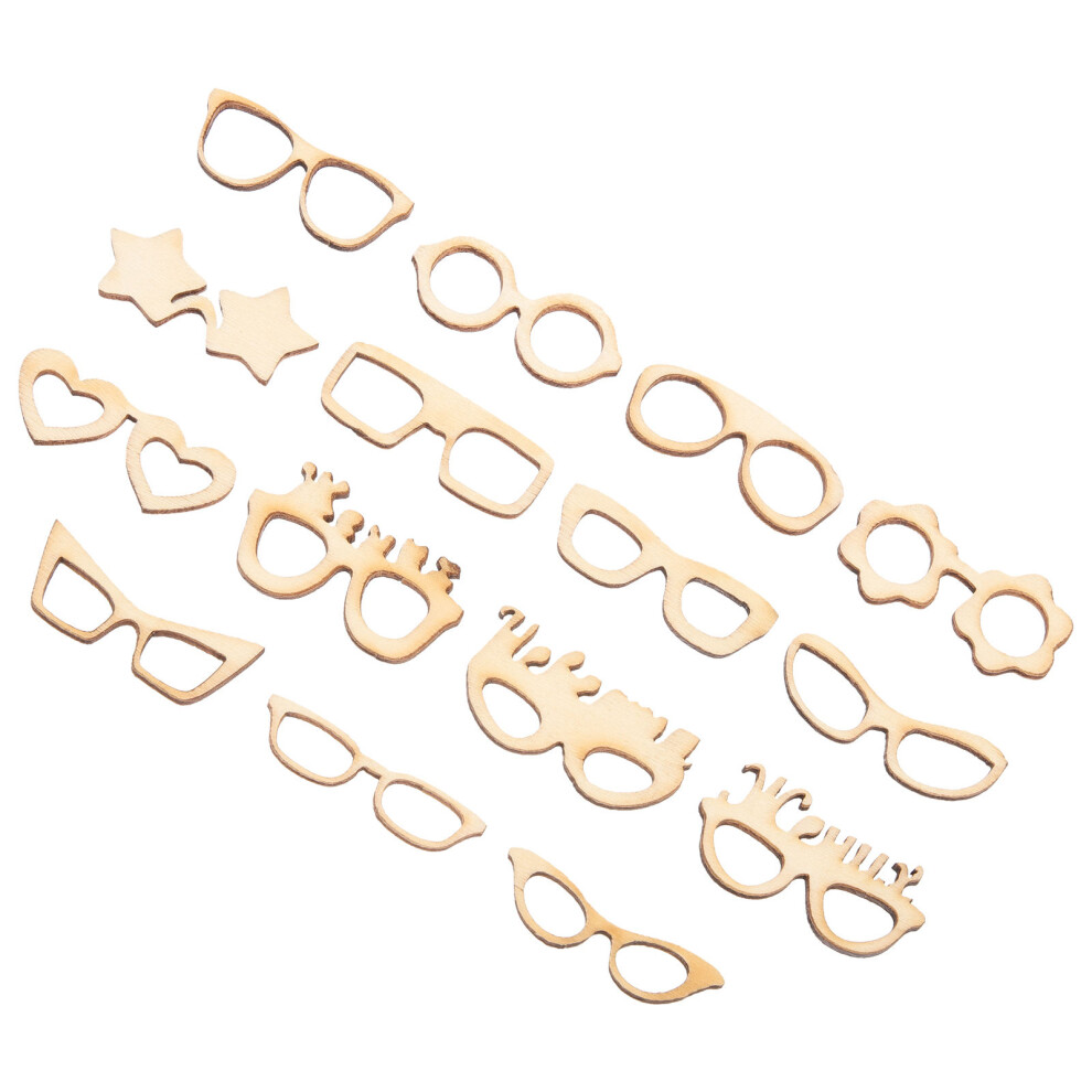 85 Pcs Glasses Wood Chips Hollow Out Crafts Wooden-image-OPC-PKY2HQ5-NEW
