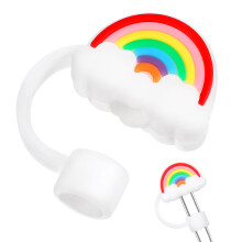 Creative Rainbow Straw Cover For Drinks Cup Accessory