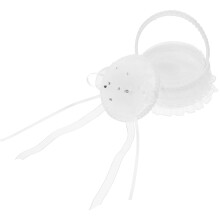 Ring Pillow Embroidered Satin Wedding Basket With Pearl And Lace