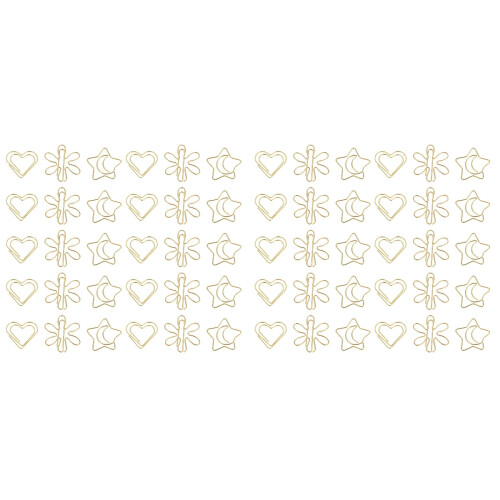 60 Pcs Decorative Metal Paper Clips Shaped Bills Clamp 1