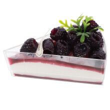 2Pcs Artificial Fruit Triangle Cake Slice Model