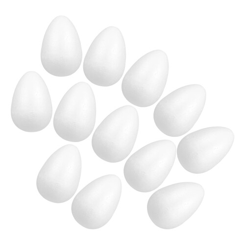 24 Pcs Foam Eggs White Polystyrene Craft For Holiday Diy Projects