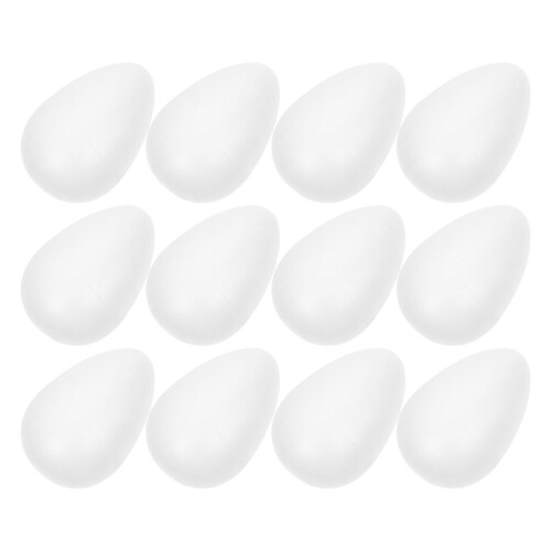 24 Pcs Foam Eggs White Polystyrene Craft For Holiday Diy Projects 1