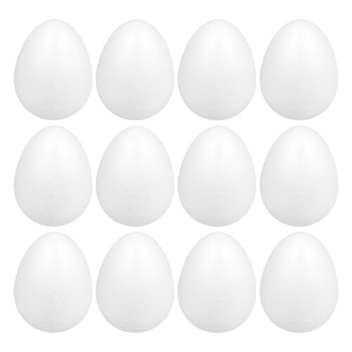 24 Pcs Foam Eggs White Polystyrene Craft For Holiday Diy Projects 2