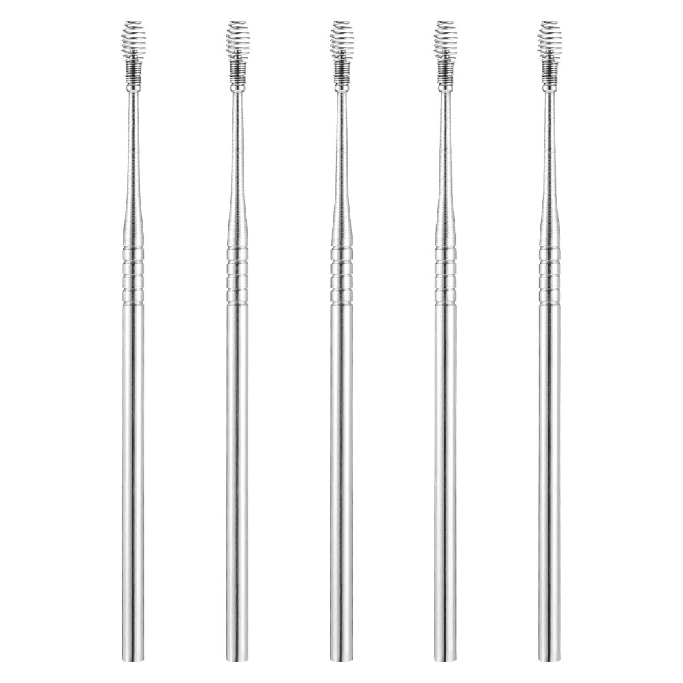 Villcase 3Pcs 5Pcs Spring Ear Spoons Stainless Steel Ear Cleaning Picks