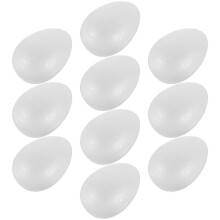 20 Pcs Craft Foam Easter Eggs Diy Painting White Festive Decorations