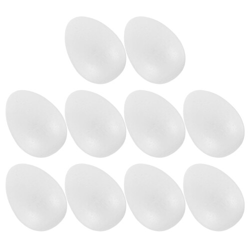 20 Pcs Craft Foam Easter Eggs Diy Painting White Festive Decorations 2
