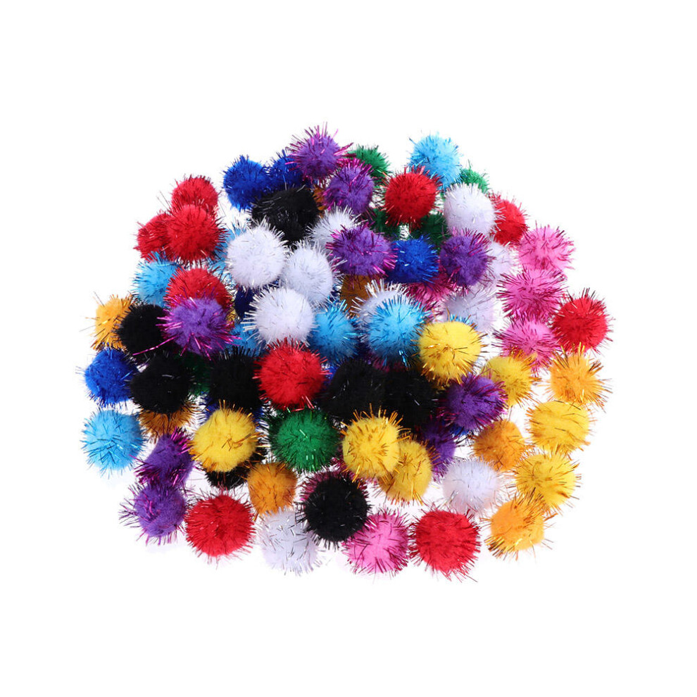 600 Pcs 3cm Pompon Glitter Plush Balls Craft Accessories-image-OPC-PKY2KJX-NEW