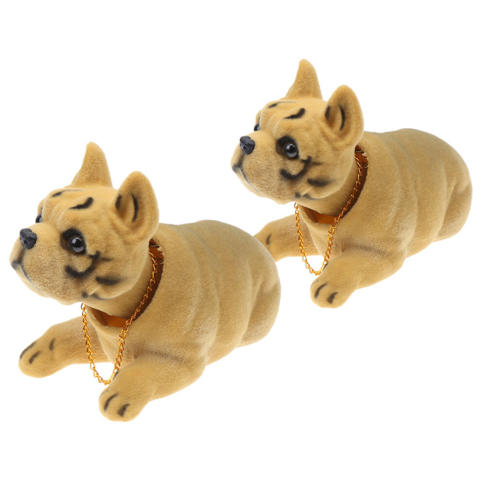 2Pcs Car Dashboard Bobble Head Resin Dog Figurines Shaking Head Decor 011560093371