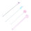 4Pcs Transparent Long Handle Glass Stirring Sticks (Assorted Color) 4