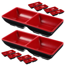 20 Pcs 5.7 Inch Dipping Bowls With 2 Compartments For Soy Sauce Sushi Salsa