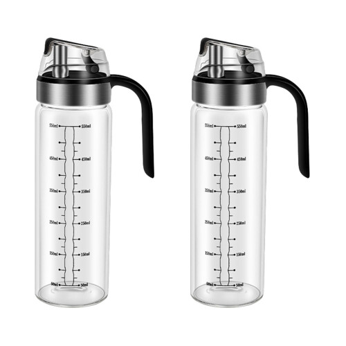 2 Pcs Kitchen Oil Bottle Large Capacity Automatic Open Close 2