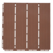 2Pcs Outdoor Wood-Plastic Waterproof Splicing Floor For Garden Balcony