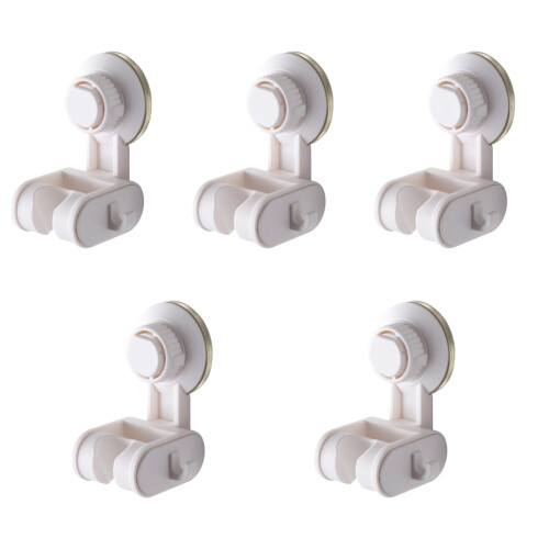 5pcs Shower Head Bracket Sucker Abs Bathroom Shelf White 2