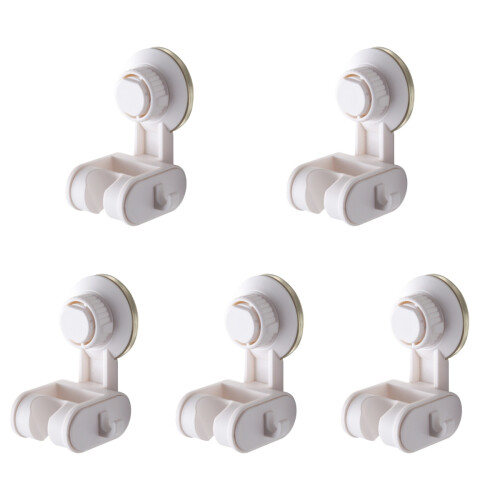 5pcs Shower Head Bracket Sucker Abs Bathroom Shelf White 1