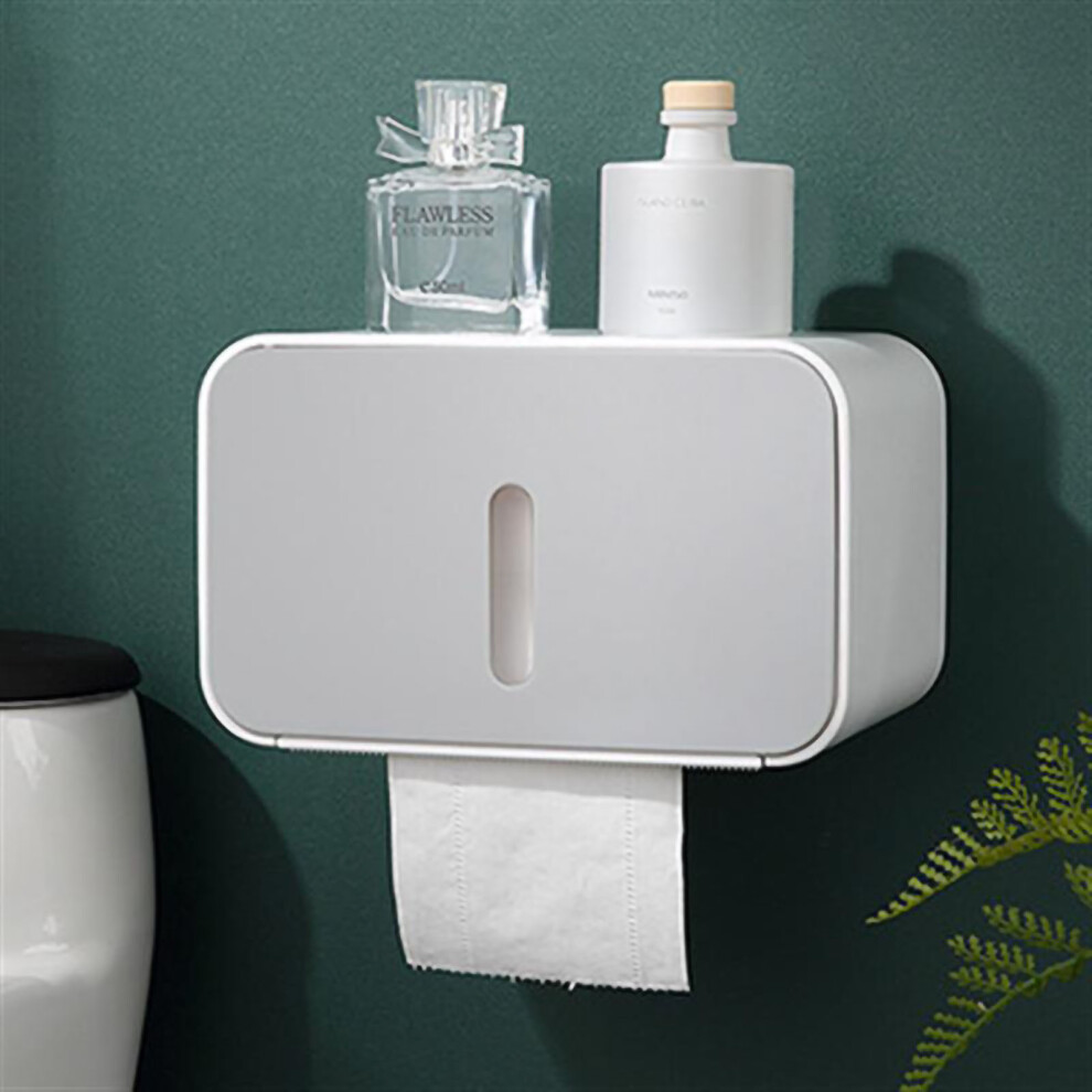 (Blue) Wall Mounted Toilet Paper Holder PS ABS Waterproof Gray-image-OPC-PKY2MVD-NEW