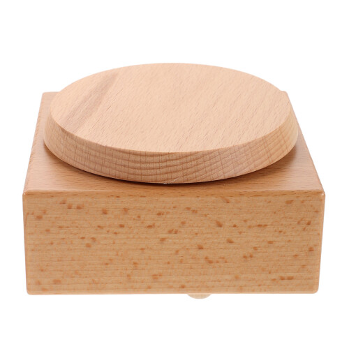 2Pcs Diy Wind-Up Musical Box Base Square Rotatable Platform