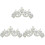 3Pcs Elegant Silver Bride Tiara Pearl Rhinestone Wedding Crowns 4