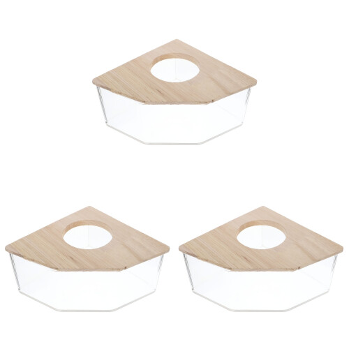 3 Pack Hamster Sand Bath Container Transparent Chinchilla Bathtub 1
