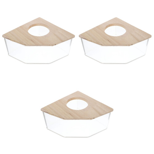 3 Pack Hamster Sand Bath Container Transparent Chinchilla Bathtub 2