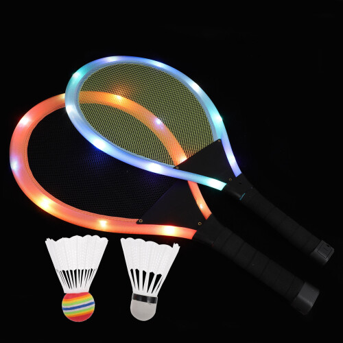 2 Sets Indoor Outdoor Badminton Racket With Light 1