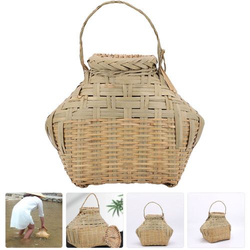 Panier En Bambou Vert Pour Camping 2