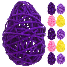 3 Count Pastel Wicker Balls For Spring Easter Eggs Empty Fun Shapes
