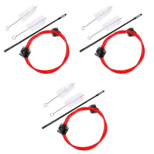 12Pièces Brosses Serpent Cornet Rouge Kit Nettoyage Instrument 2
