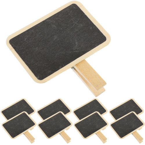 40 Pcs Mini Rectangle Chalkboards With Wooden Clip