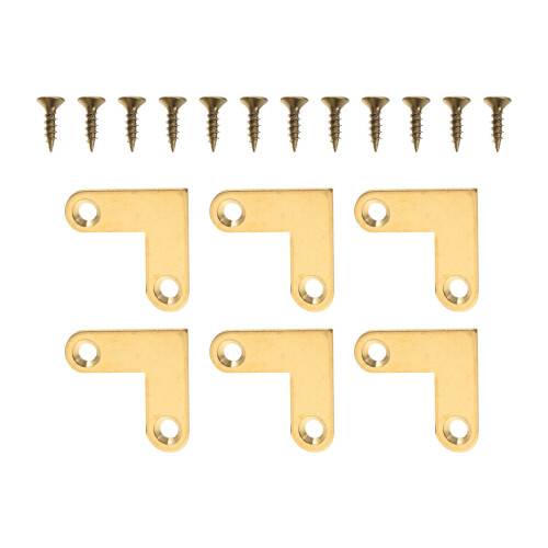 24 Pcs Right Angle Corner Brackets Brass Joints 1