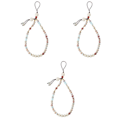 Worgeous 3pcs Beaded Charm -Lost Wrist Strap Lanyard Decor 2