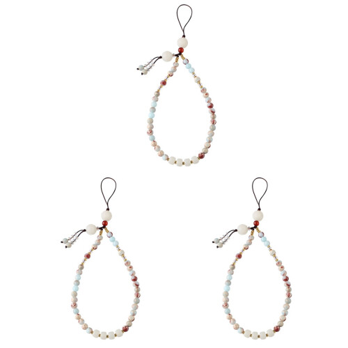 Worgeous 3pcs Beaded Charm -Lost Wrist Strap Lanyard Decor 1