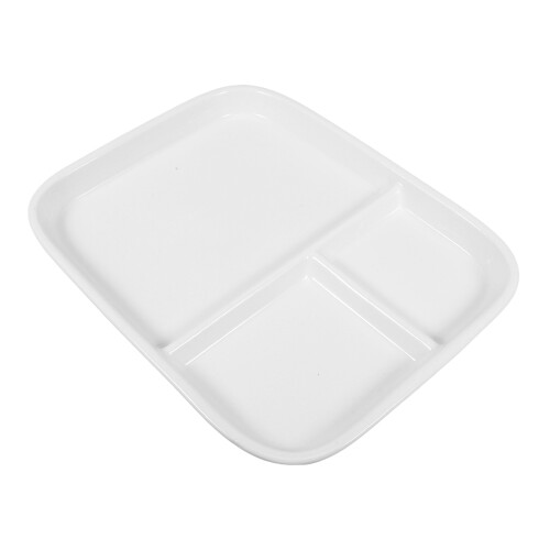 4Pcs 10 Inch Bone China Square Plate With Three Compartments 2