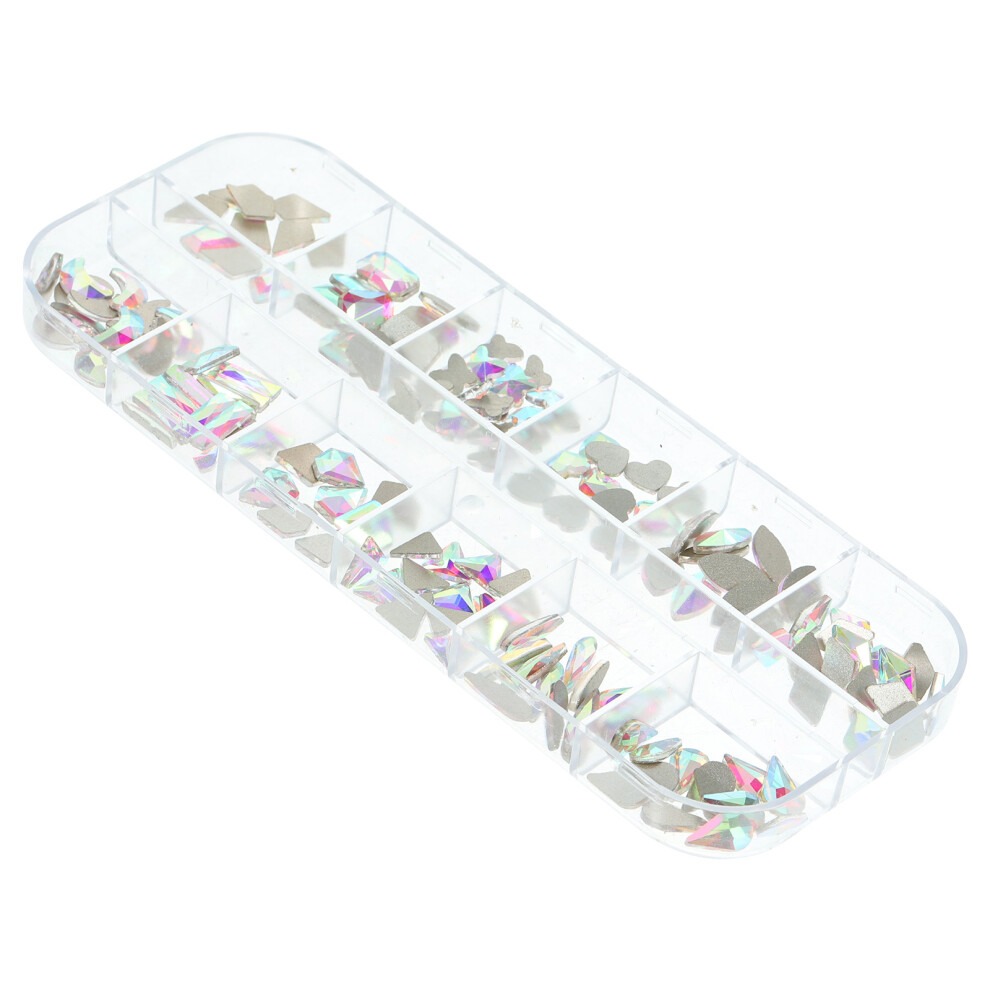 Totority 3 Boxes Nail Gems Charms Colorful Rhinestones Manicure Decoration