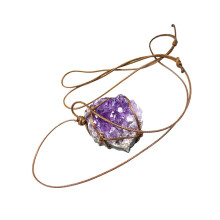 2Pcs Amethyst Girl Necklace Pendant Accessory
