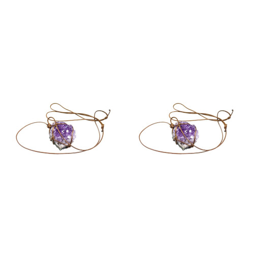 2Pcs Amethyst Girl Necklace Pendant Accessory 2
