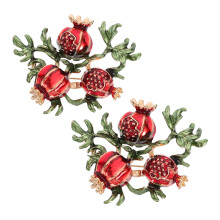 2 Pack Vintage Style Brooches Women Elegant Breastpin Pomegranate