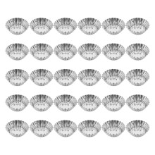 30Pcs Mini Cupcake Molds Reusable Stainless Steel Baking Cups