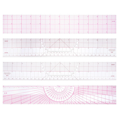 8 Pcs Transparent Plastic Ruler Set For Sewing Quilting Design