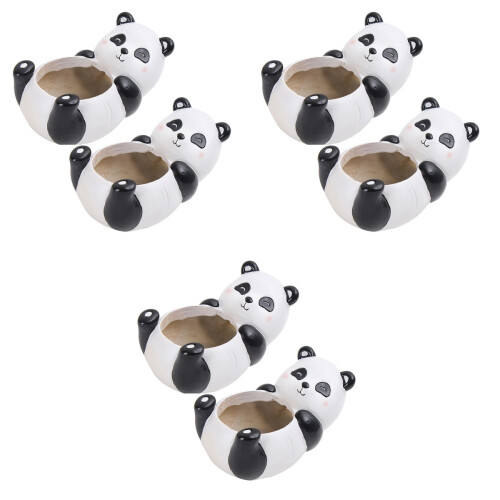 3 Count Cute Panda Flower Pot Decorative Planter Modern Flowerpot 2
