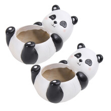 3 Count Cute Panda Flower Pot Decorative Planter Modern Flowerpot