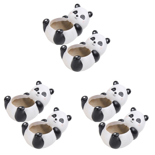 3 Count Cute Panda Flower Pot Decorative Planter Modern Flowerpot 1