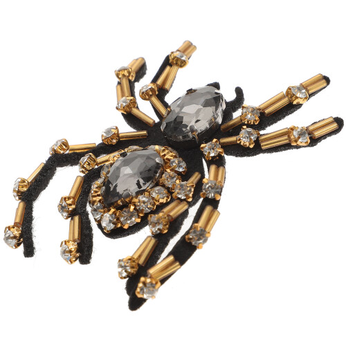 2Pcs Diy Spider Shape Rhinestone Patch For Shoes Clothing Decor