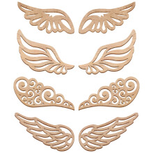 320 Pcs Angel Wings Wooden Hollow-Out Craft Chips DIY Accessories
