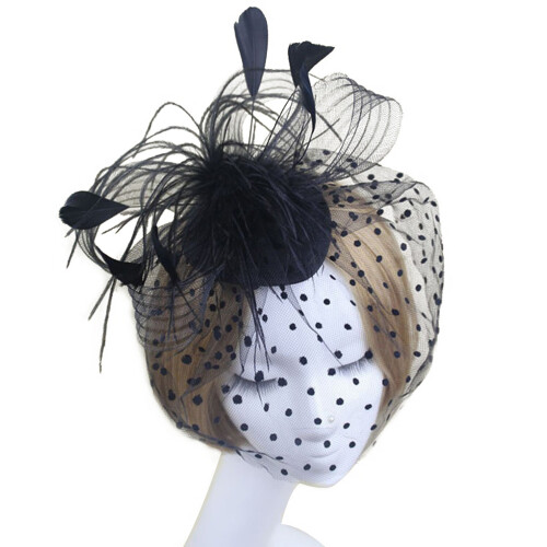 2pcs Retro Bird Cage Mesh Veil Fascinator Clip